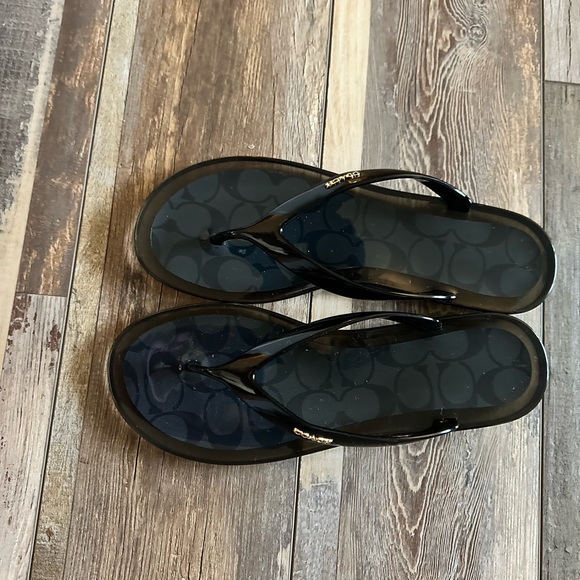 COACH BLACK THONG SANDAL FLATS WOMENS 9 NWT - Picture 3 of 8